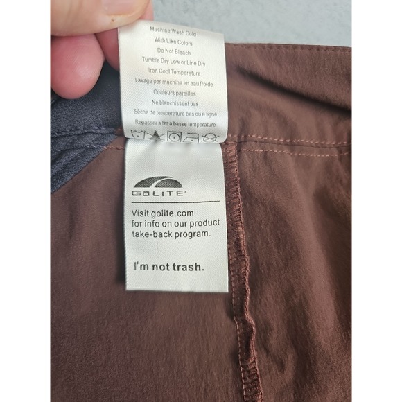 Go Lite Women's Size Large 34x31.5 Pants Brown Hiking Lightweight Outdoor Casual - Picture 8 of 12